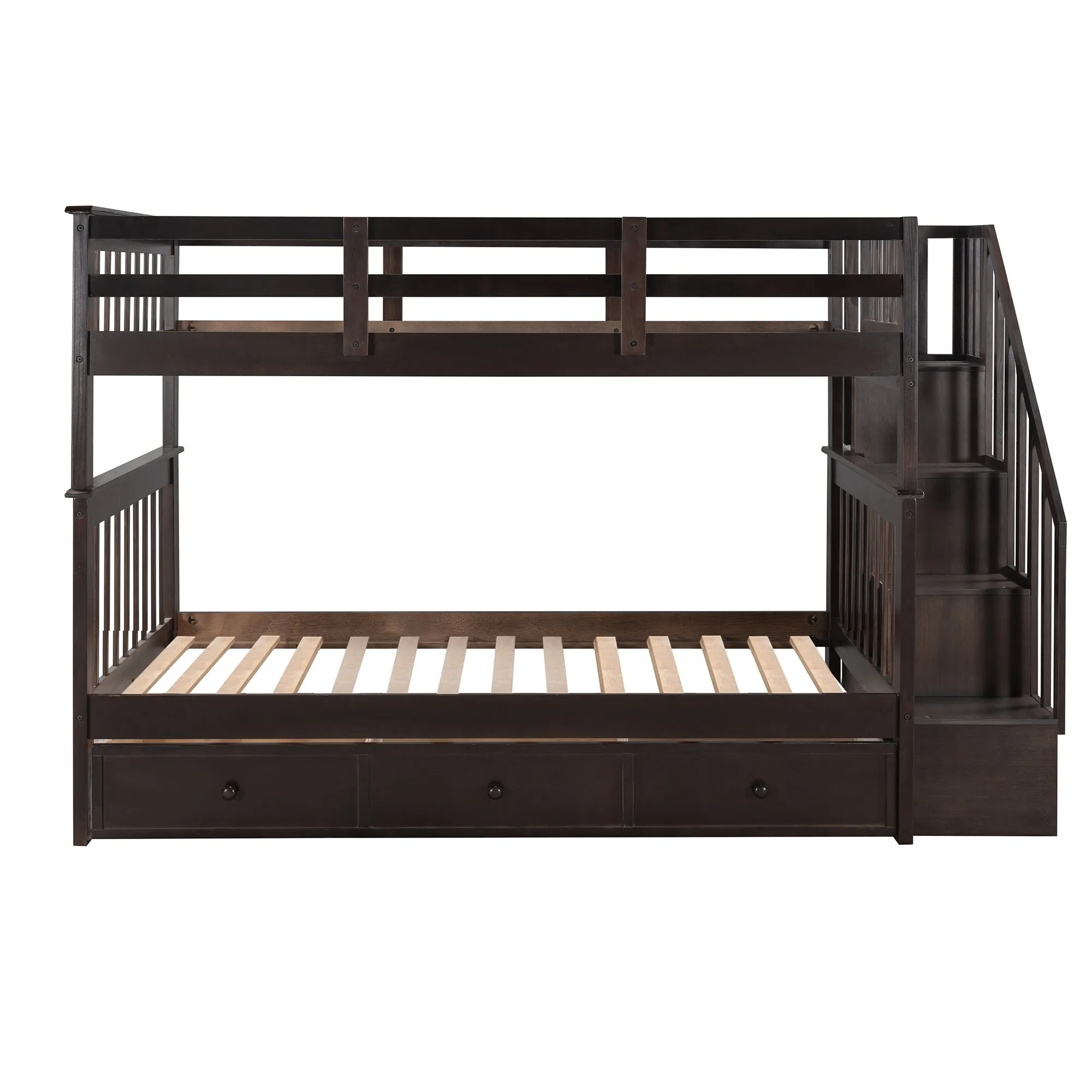 MyRoom Stairway Twin-Over-Twin Bunk Bed with Three Drawers