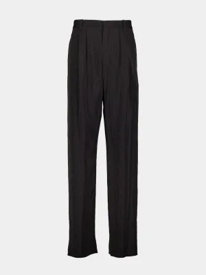 Noir et Craie Striped Baggy Canvas Pants
