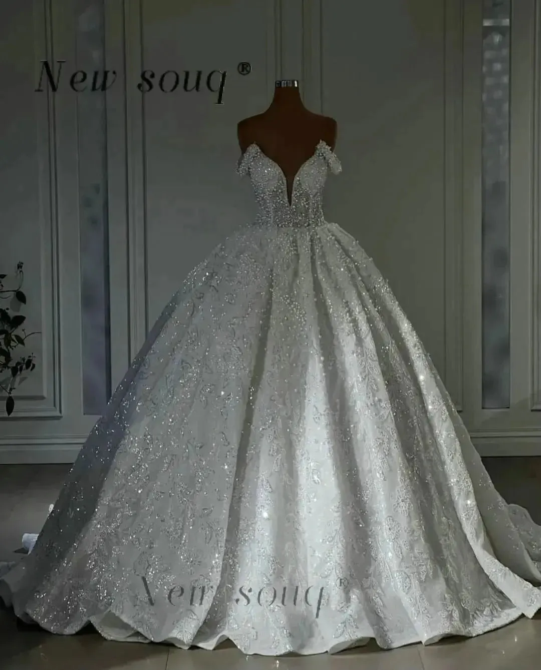 Off the Shoulder Ball Gown Wedding Dresses for Women Bride