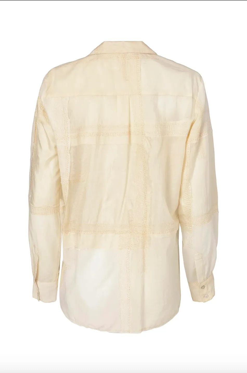 Patti Lily Kantha Shirt, White Snowdrop