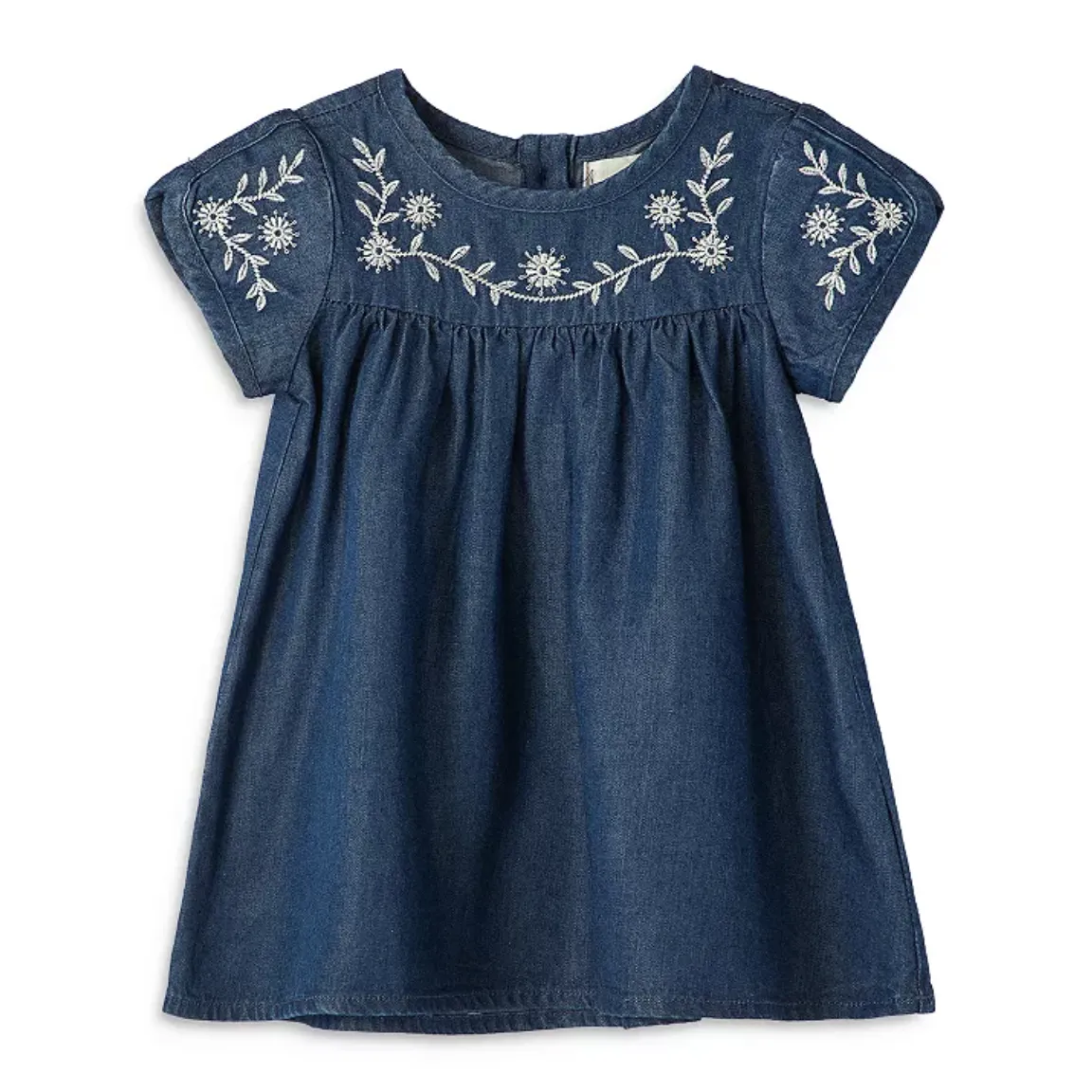 Peek Kids Denim Embroidery Dress - Indigo