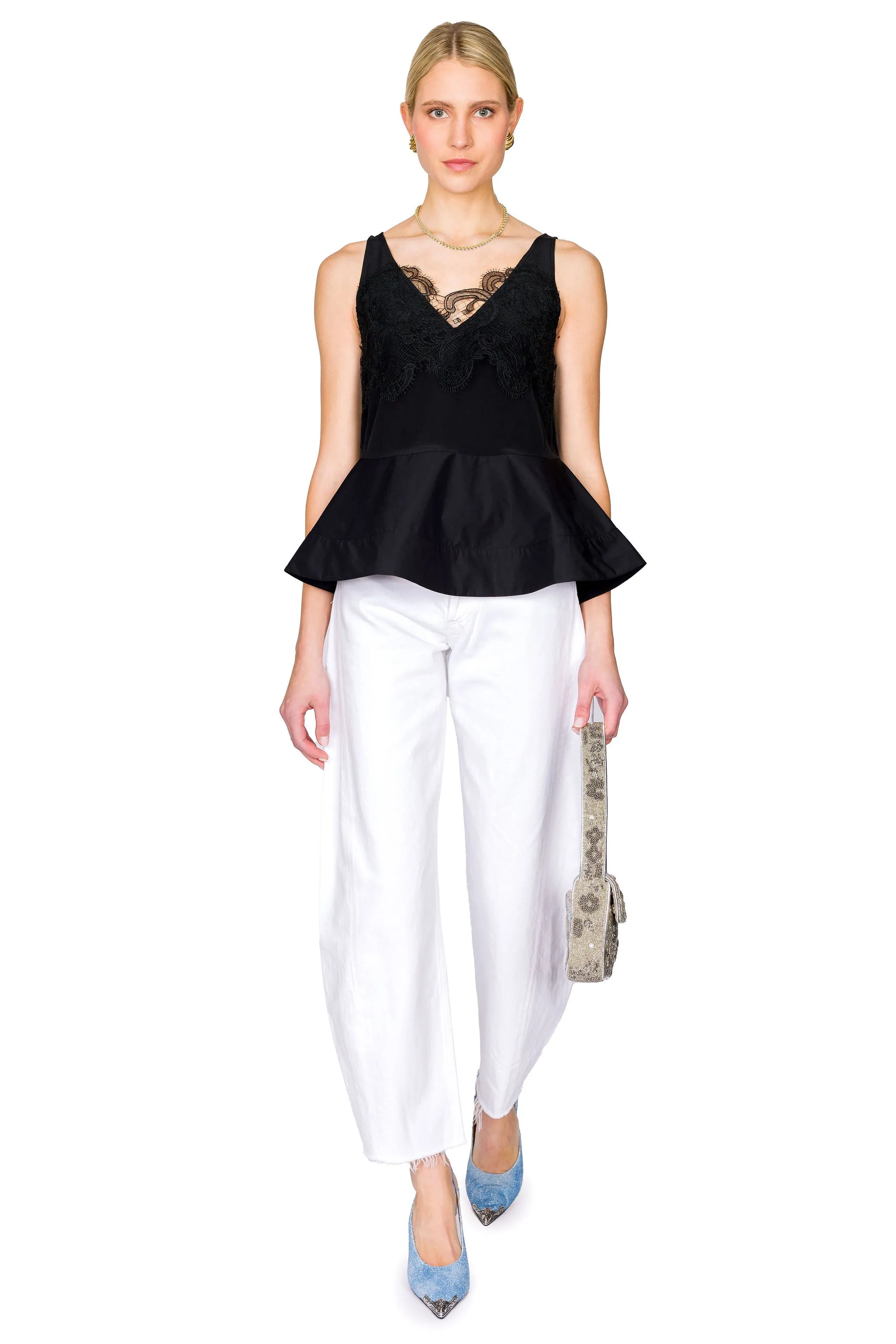 Peplum Tank With Lace