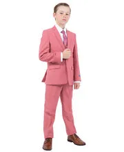 Perry Ellis Boys Suits 5 PC Solid Coral (Mauve) | PB363-21