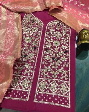Pink gota patti suit set