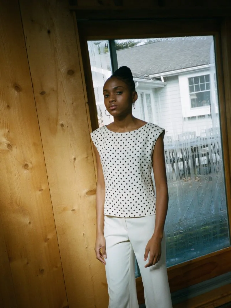 Polka Dot Silk Shell
