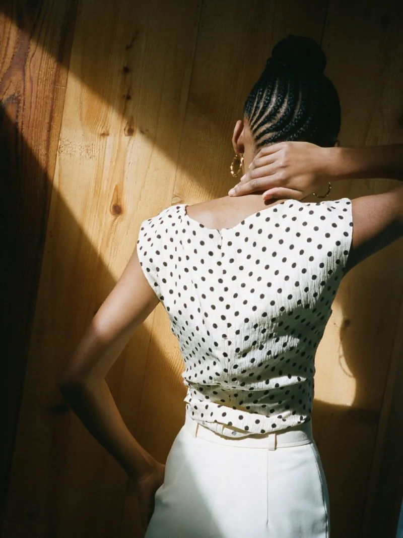 Polka Dot Silk Shell