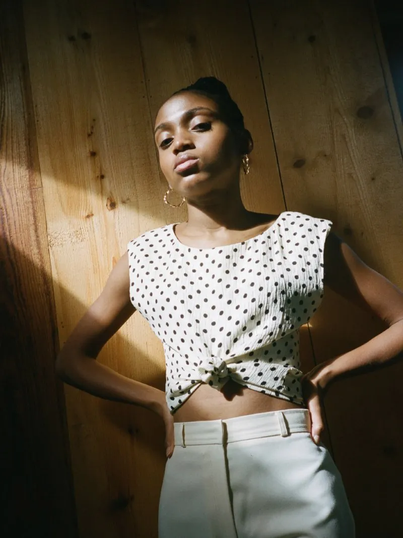 Polka Dot Silk Shell