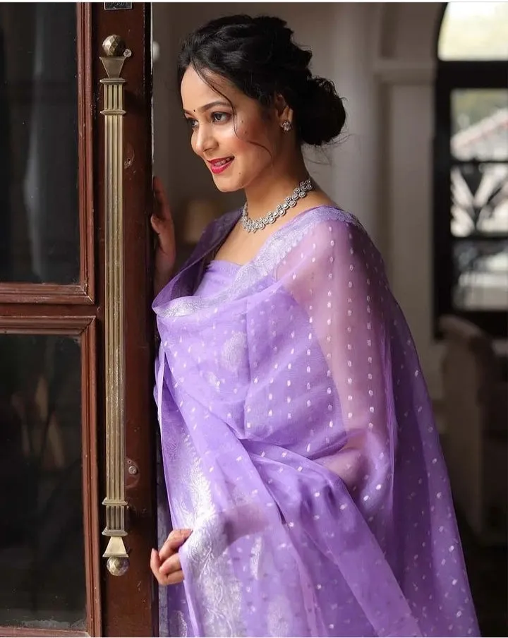 Purple Banarasi Georgette Salwar Suit