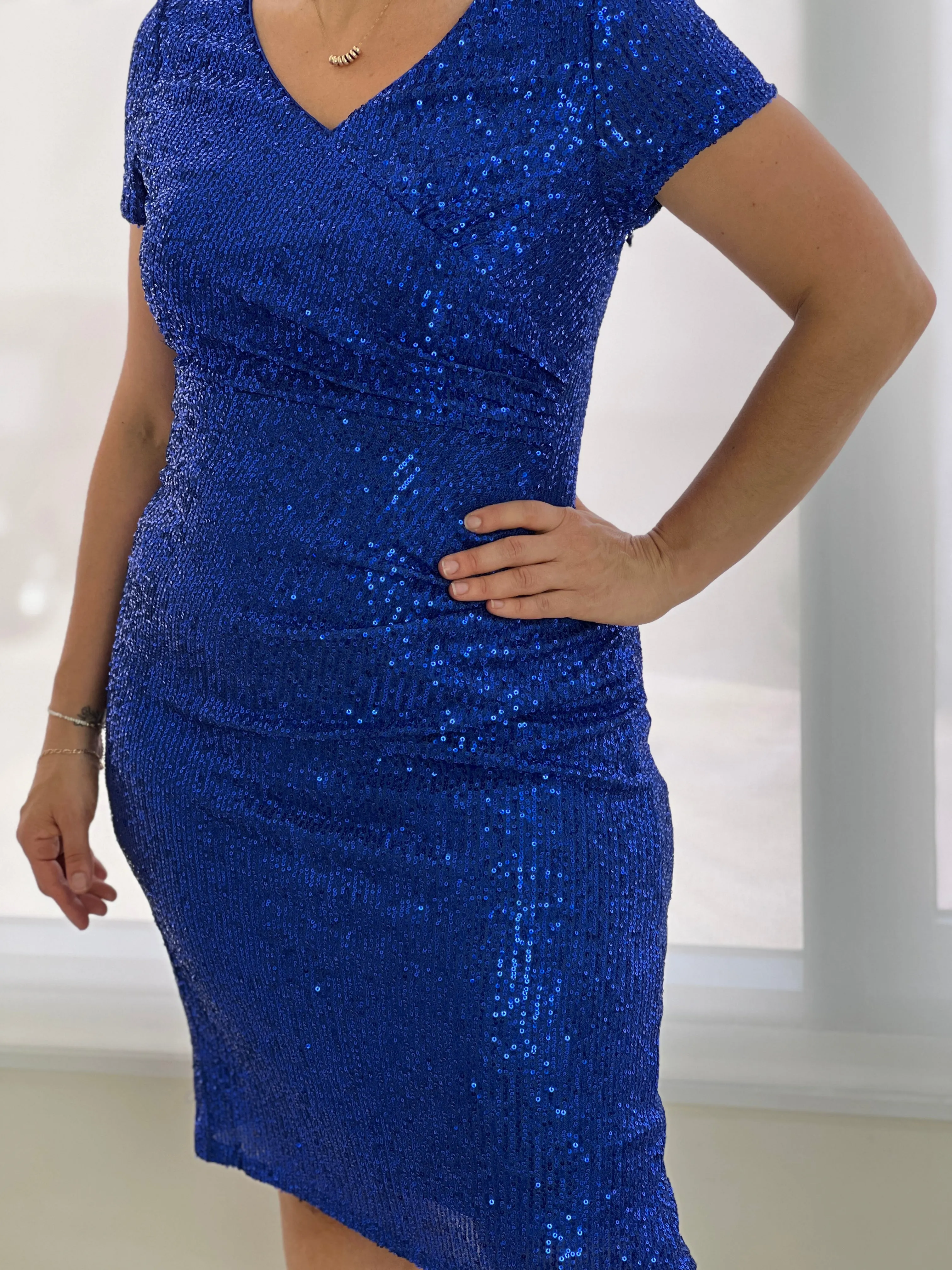 Quartez Royal Sequin Dress