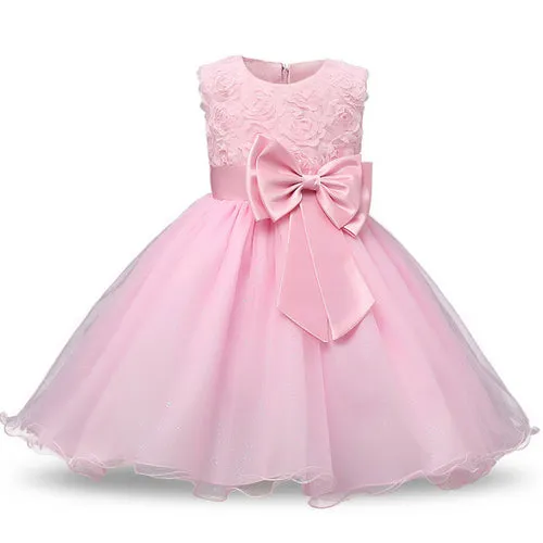 Rainbow Cake Girls Unicorn Dress Long Tail Train Dress Baby Girl