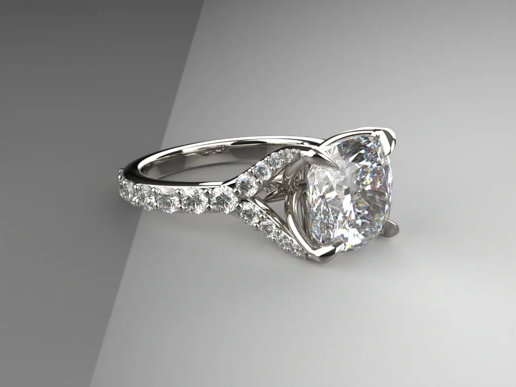 Raylen's Signature Split Shank w Pave Set diamonds