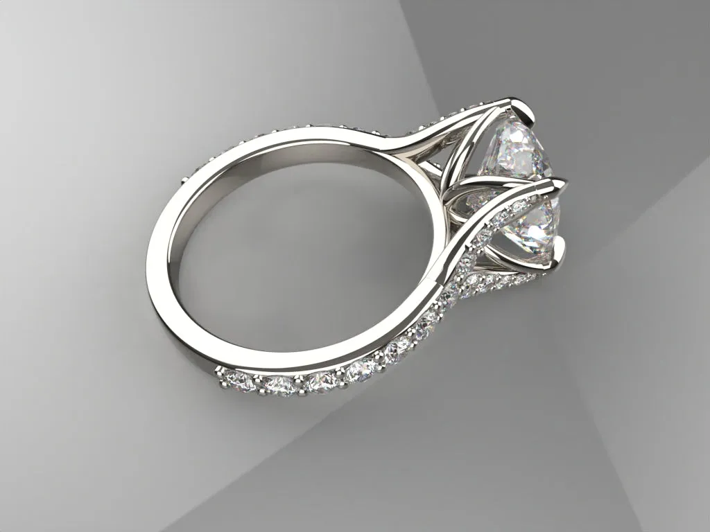 Raylen's Signature Split Shank w Pave Set diamonds