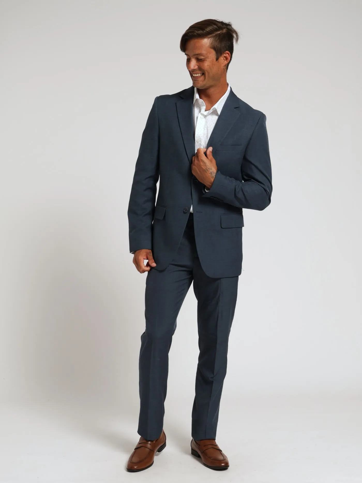 Regular Essential Suit Jacket - Petrol