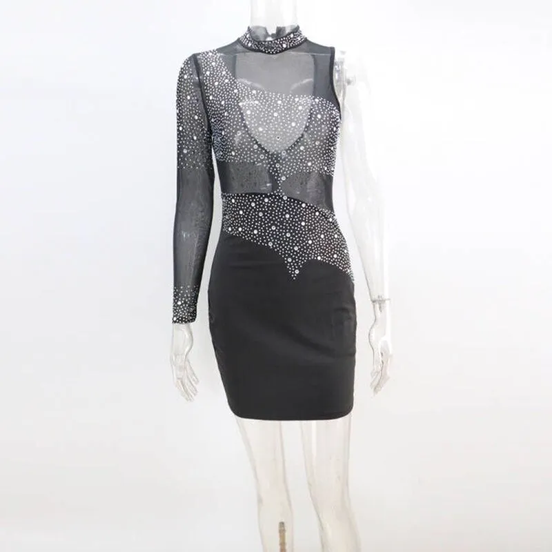 Rhinestones Sequins Short Dress