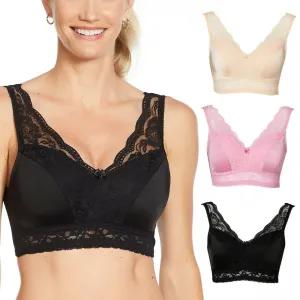 Rhonda Shear Women's Plus Size 3 Pack Pinup Bras With Removable Pads