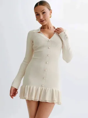 Ruffled Knit Mini Dress