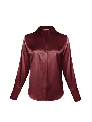 Runway Silk Shirt - Red Wine