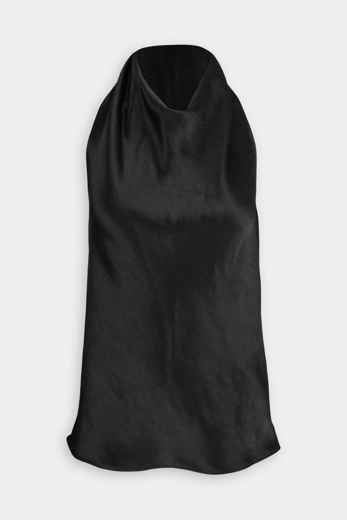 Satin Halter Neck Blouse in Black