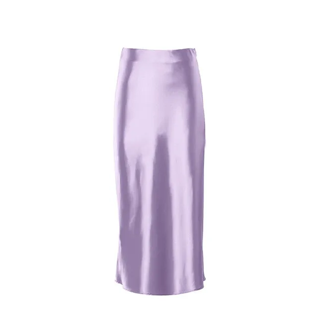 Satin Midi Skirt