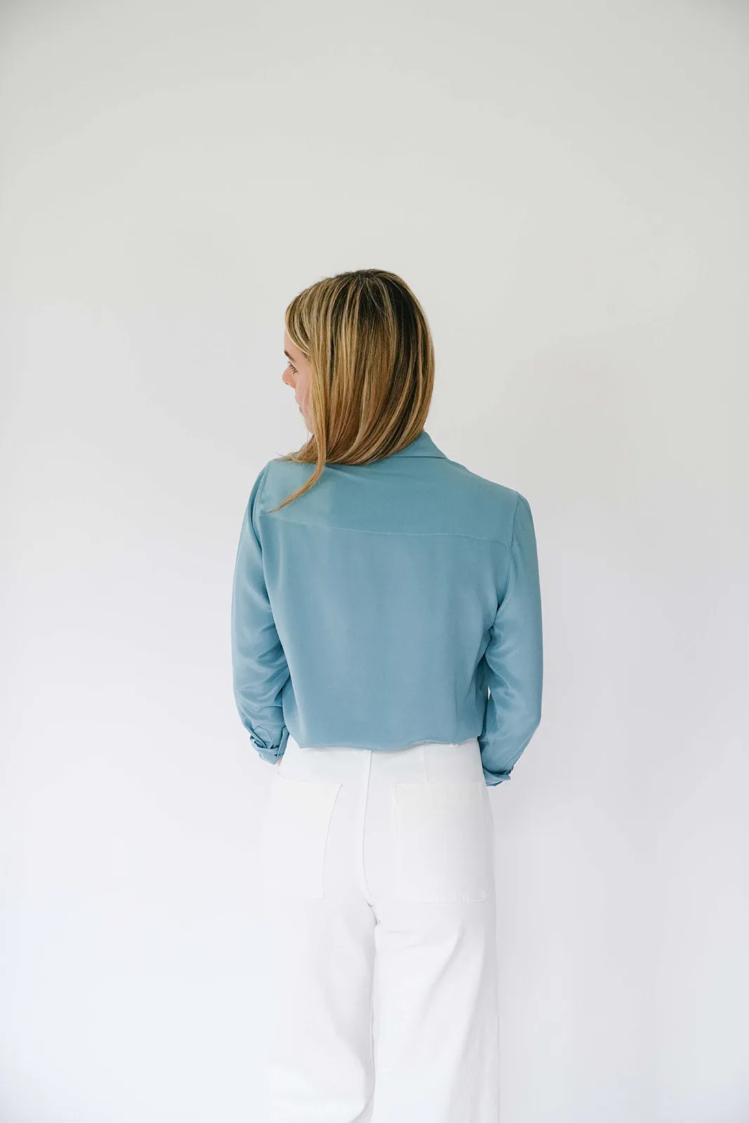 Serena Shirt with Pockets in Blue