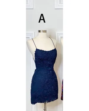 Sexy Royal Blue Satin Homecoming Dresses Cross Criss Strips Sexy Lace Homecoming Party Gowns