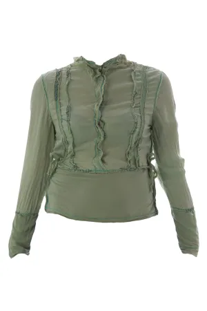 Shangana Women's Silk Snap Button Blouse