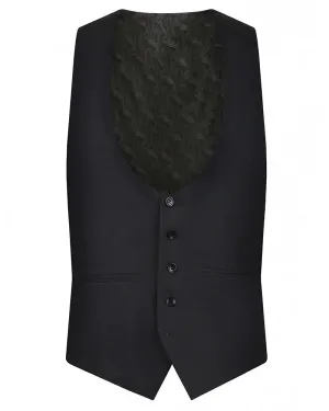 Shawl Collar Dinner Suit Waistcoat - Charcoal Grey / Black