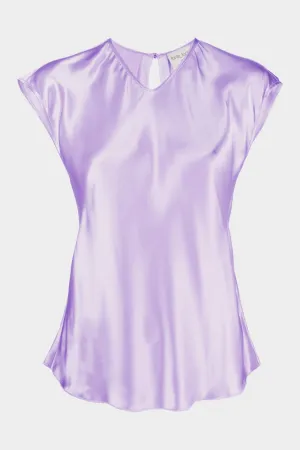 Shining Satin Top in Iris