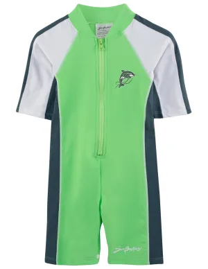 Short Sleeve One-Piece Swimsuit - Mantis