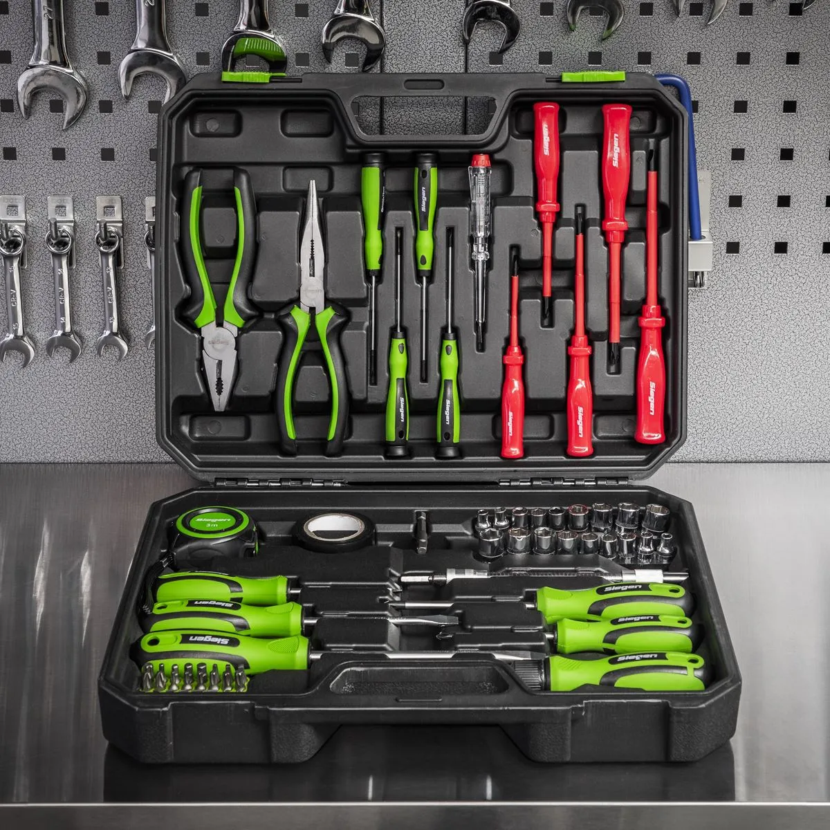 Siegen by Sealey Tool Kit 73 Piece Insulated Screwdrivers Sockets Tape Ratchet Driver