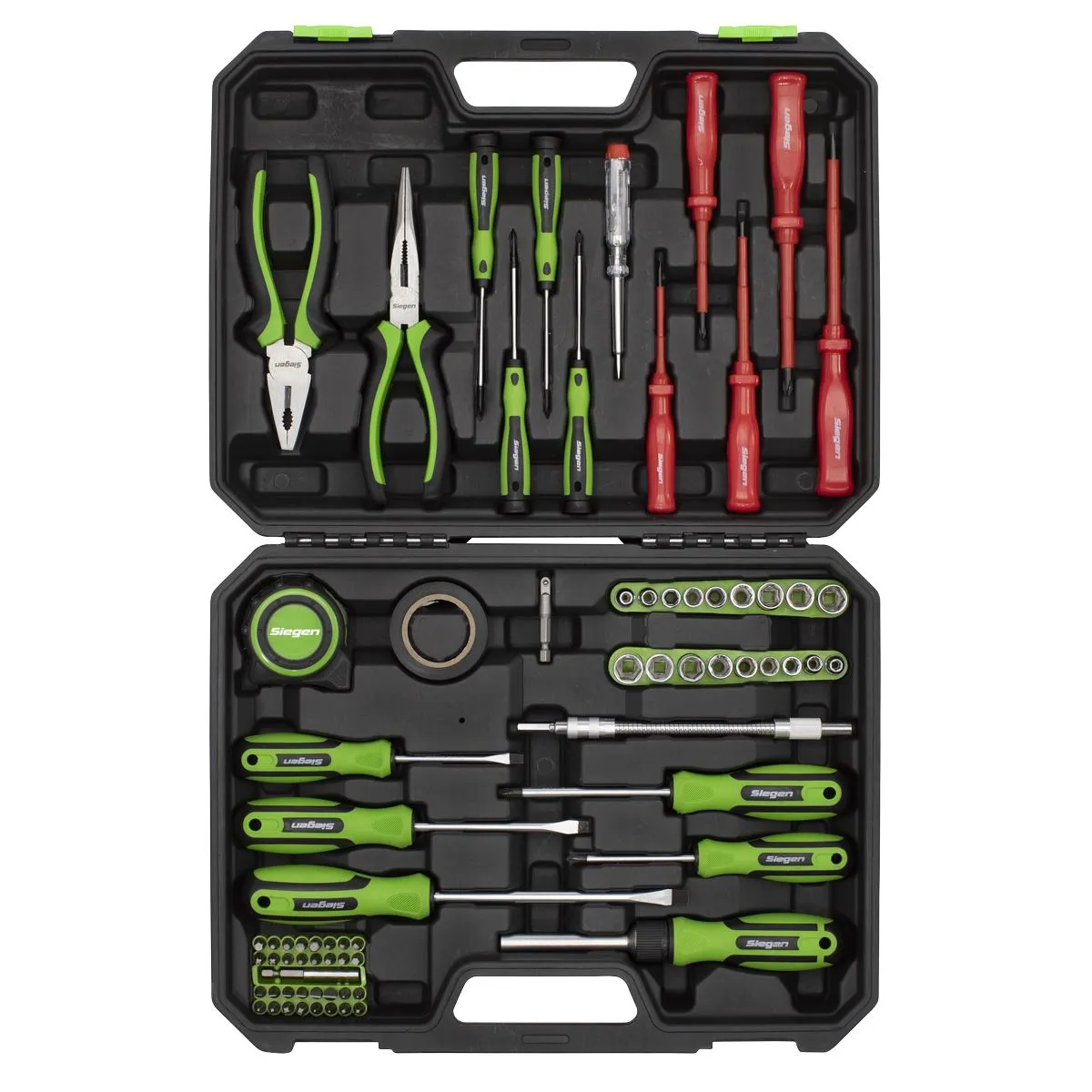Siegen by Sealey Tool Kit 73 Piece Insulated Screwdrivers Sockets Tape Ratchet Driver