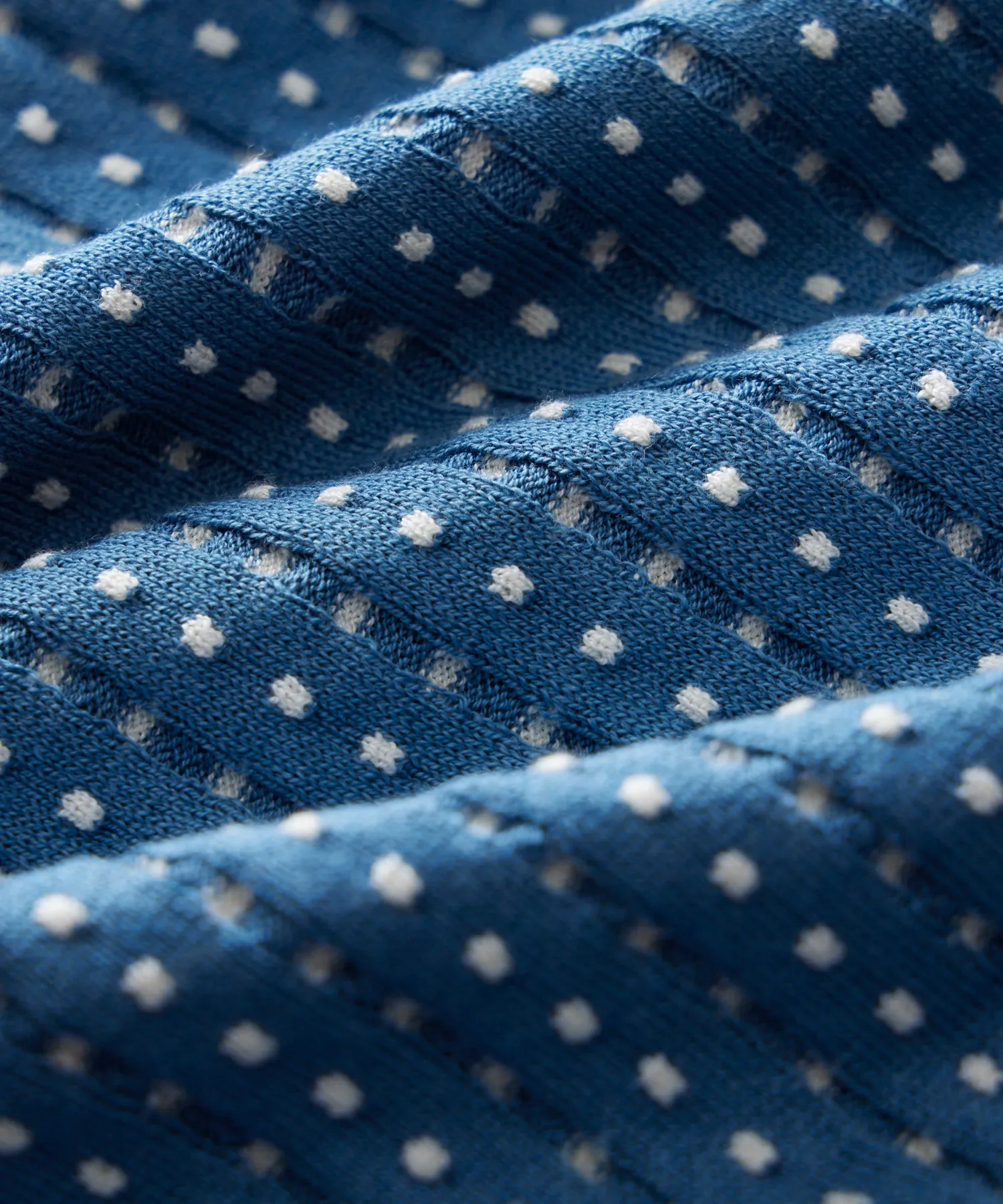 Silk-Cotton Dots Sweater Polo