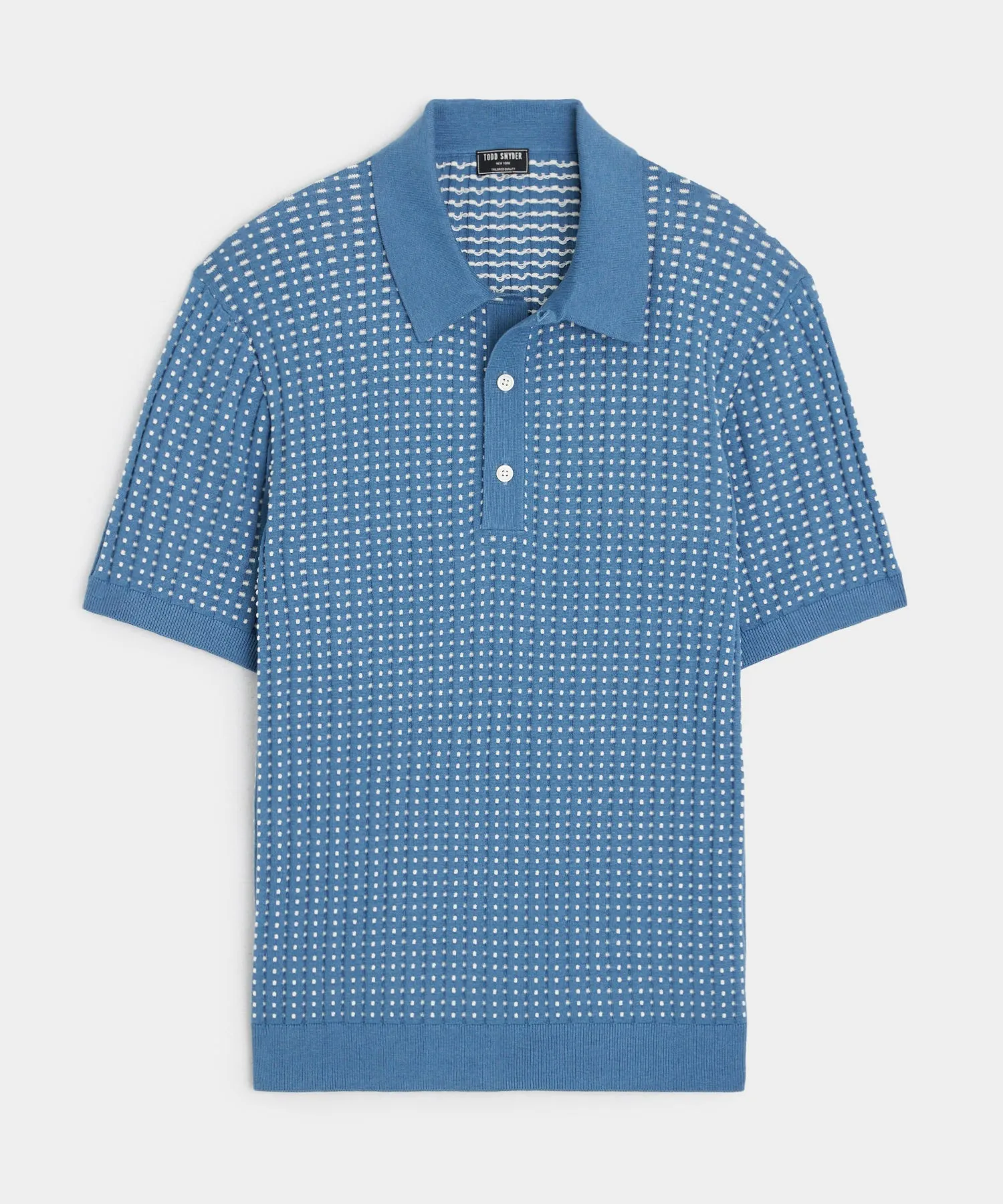 Silk-Cotton Dots Sweater Polo