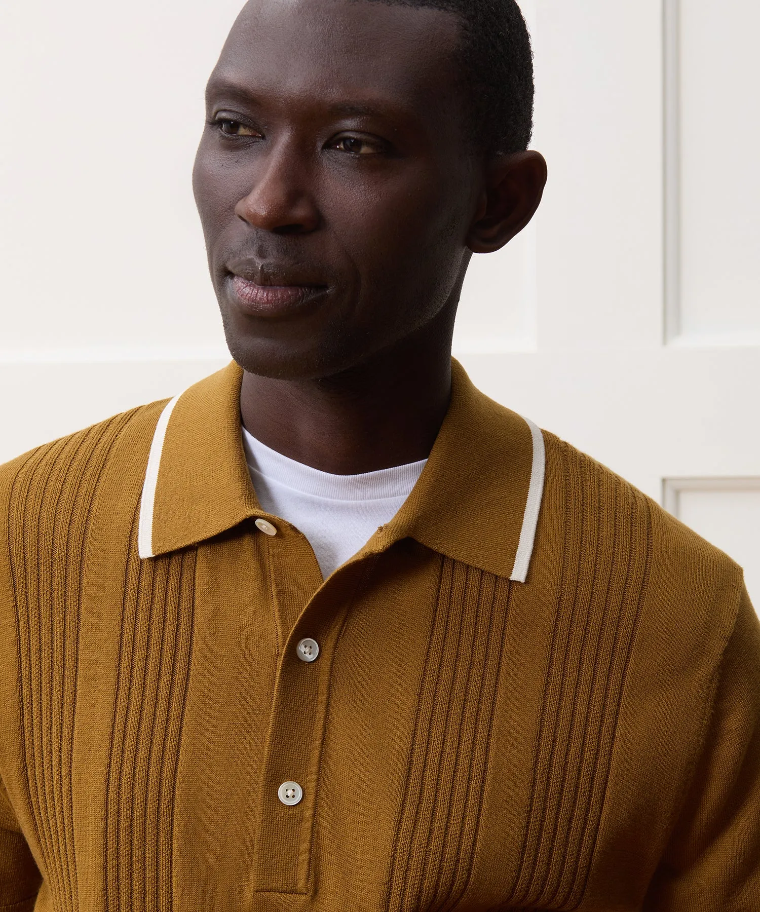 Silk-Cotton Tipped Sweater Polo