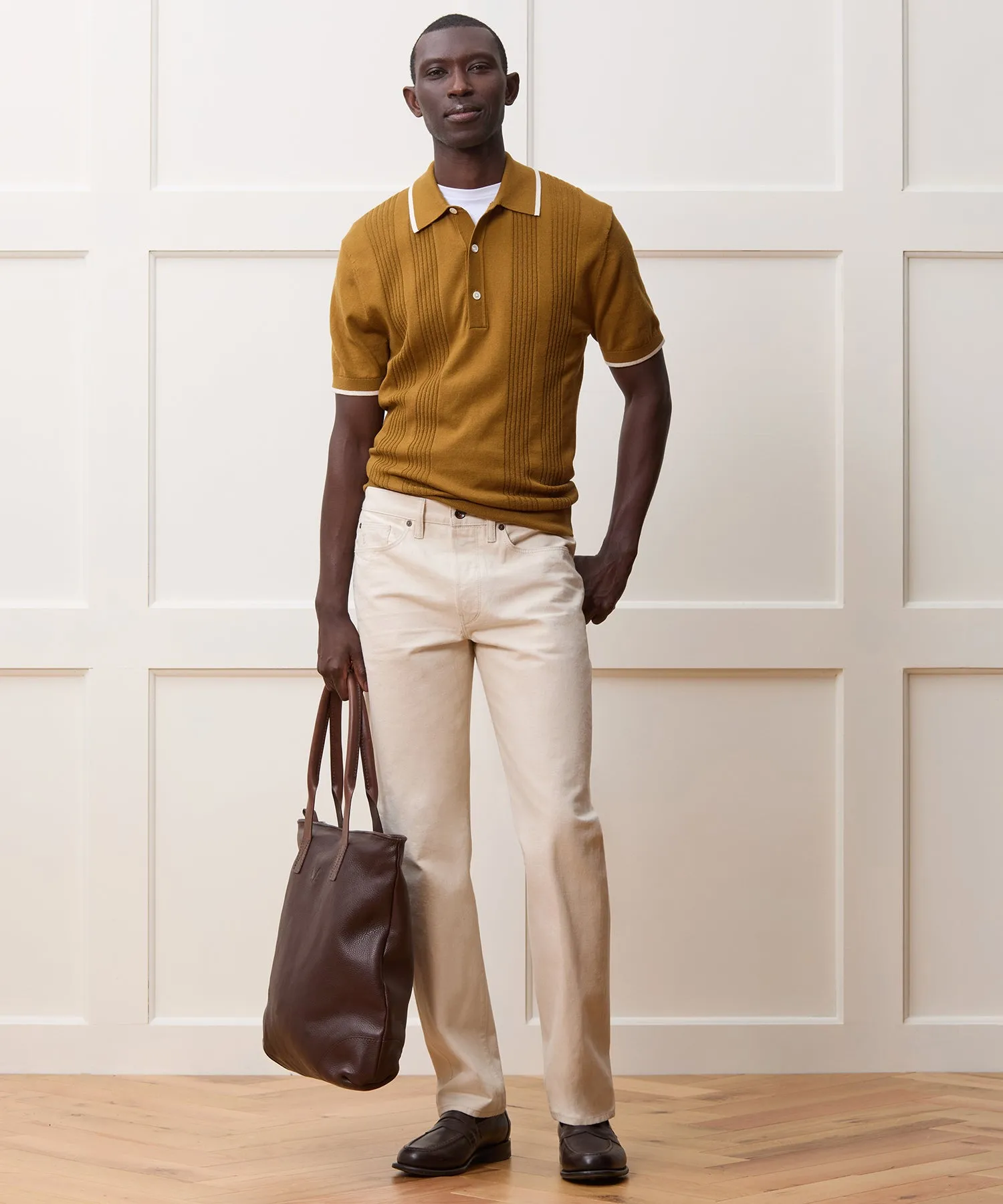Silk-Cotton Tipped Sweater Polo