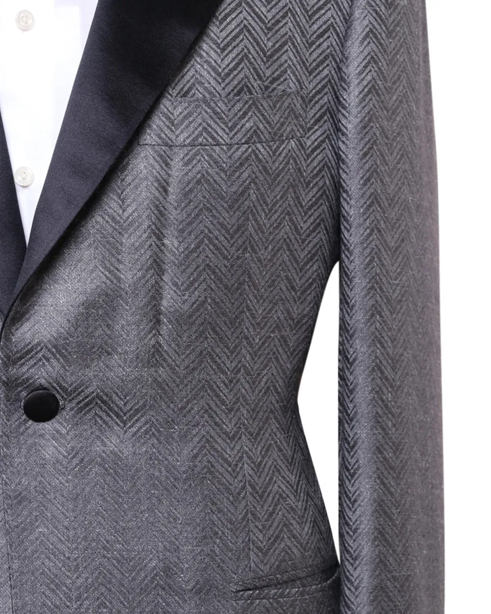 Silver Tonal Chevron Formal Jacket