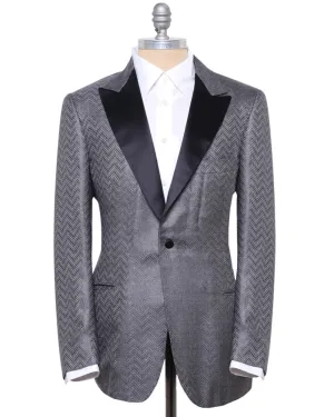 Silver Tonal Chevron Formal Jacket
