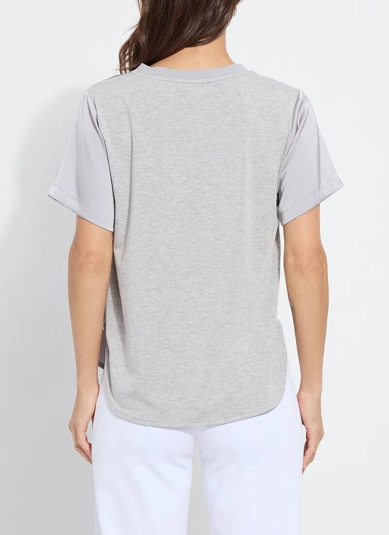 Sonja V Neck Mix Media Top