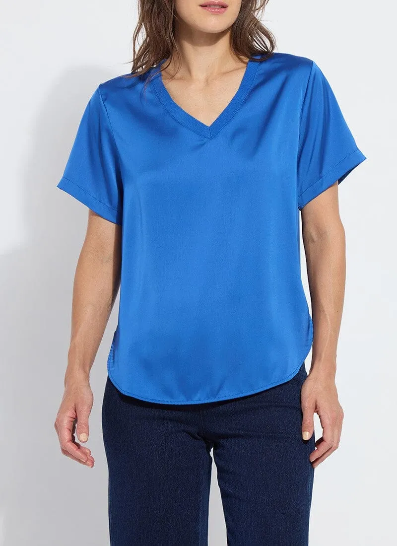 Sonja V Neck Mix Media Top