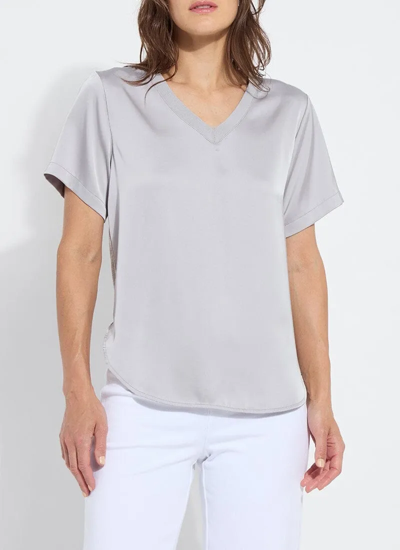 Sonja V Neck Mix Media Top