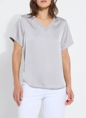 Sonja V Neck Mix Media Top
