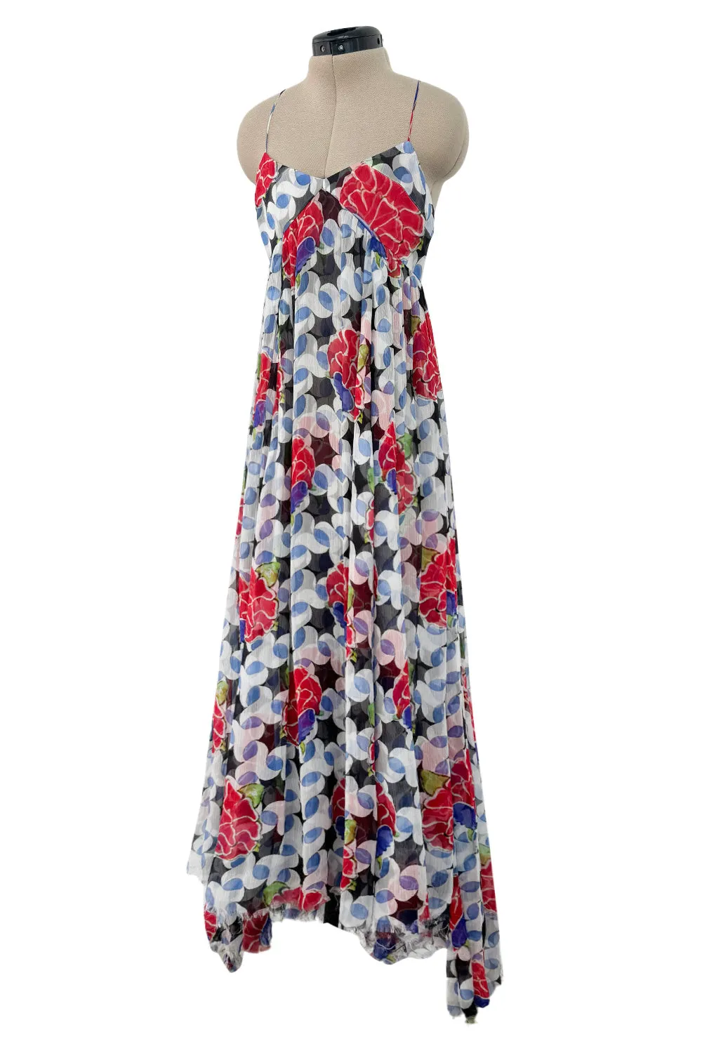 Spectacular Cruise 2015 Chanel by Karl Lagerfeld Runway Look 51 Silk Chiffon Floral Dress