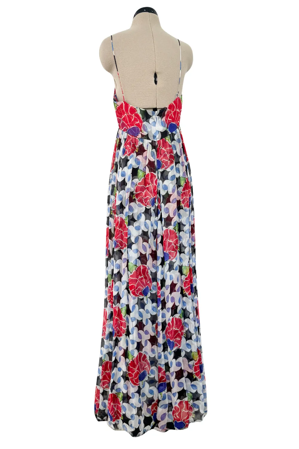 Spectacular Cruise 2015 Chanel by Karl Lagerfeld Runway Look 51 Silk Chiffon Floral Dress