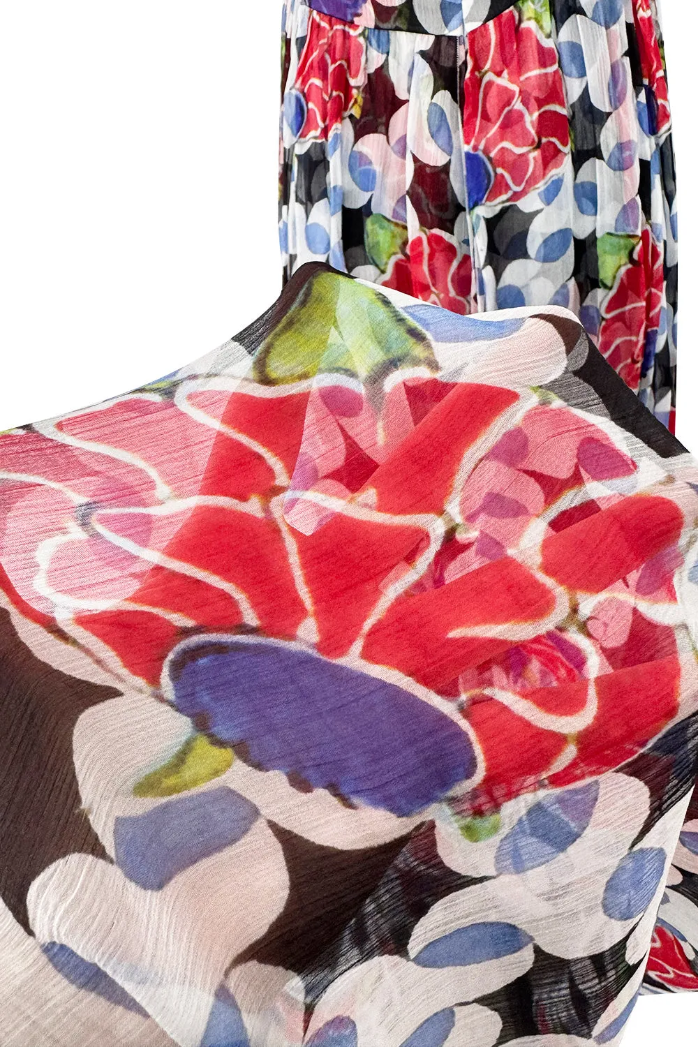 Spectacular Cruise 2015 Chanel by Karl Lagerfeld Runway Look 51 Silk Chiffon Floral Dress