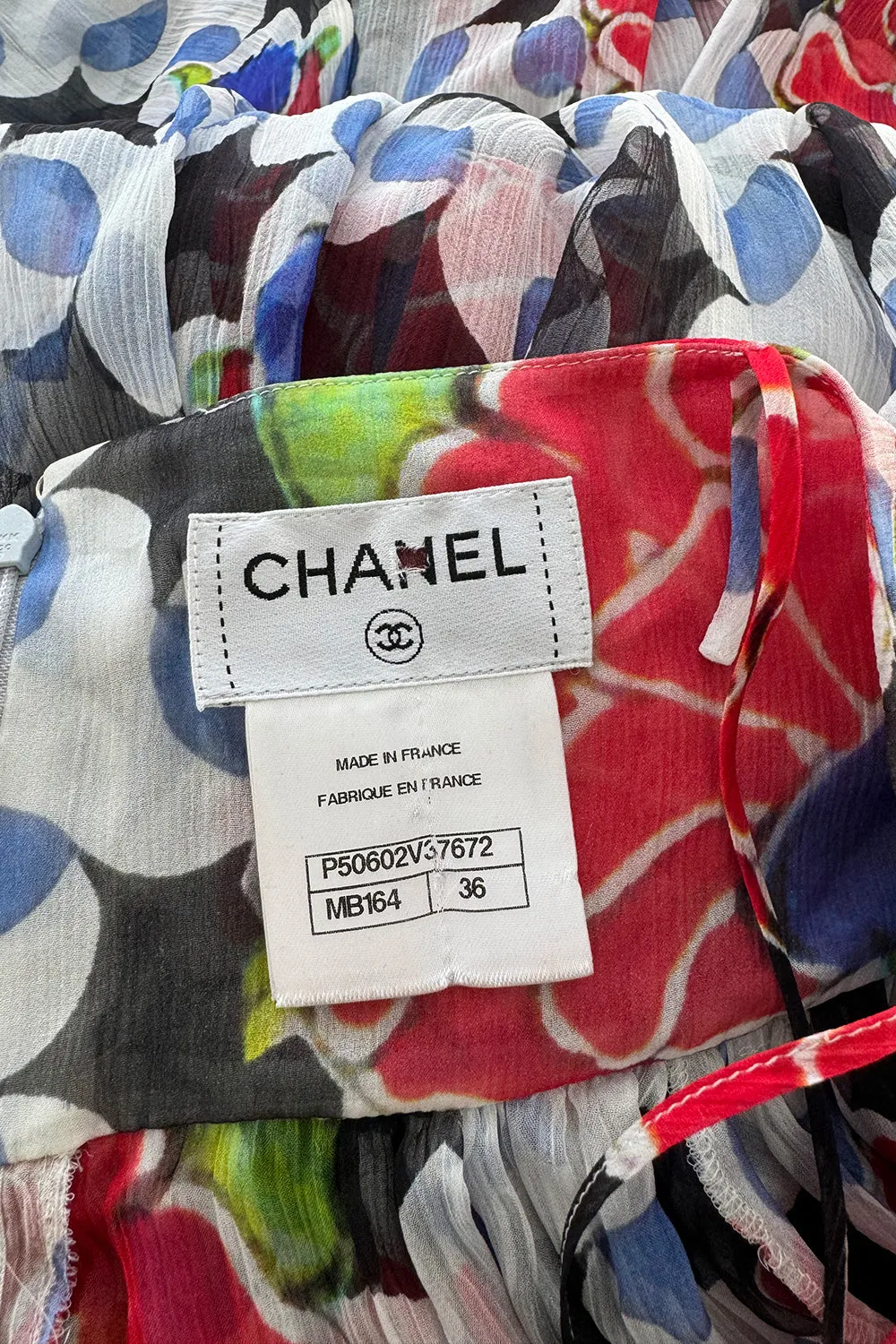 Spectacular Cruise 2015 Chanel by Karl Lagerfeld Runway Look 51 Silk Chiffon Floral Dress