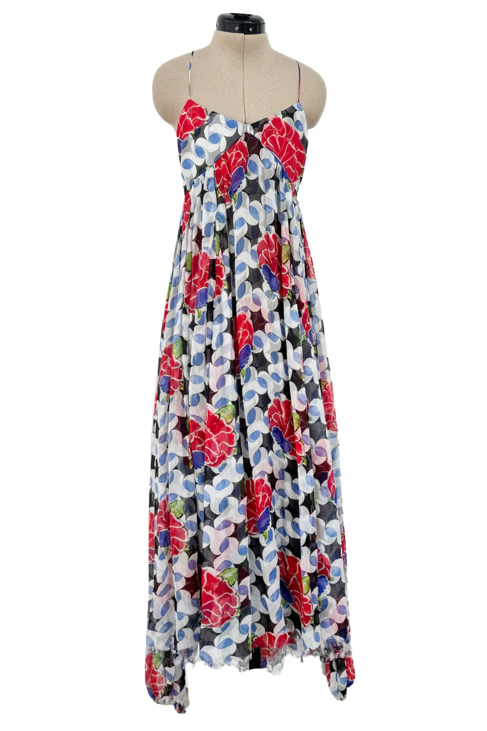Spectacular Cruise 2015 Chanel by Karl Lagerfeld Runway Look 51 Silk Chiffon Floral Dress