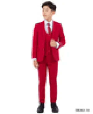 Stacy Adams Boys Suits 5 PC Solid Red | SB282-10