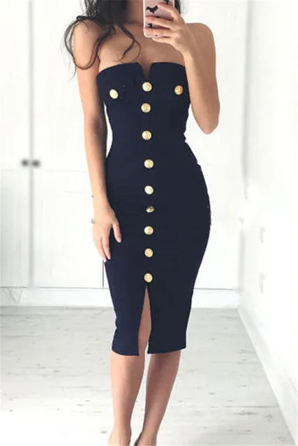 Strapless Sexy Pencil Evening Party Clothes