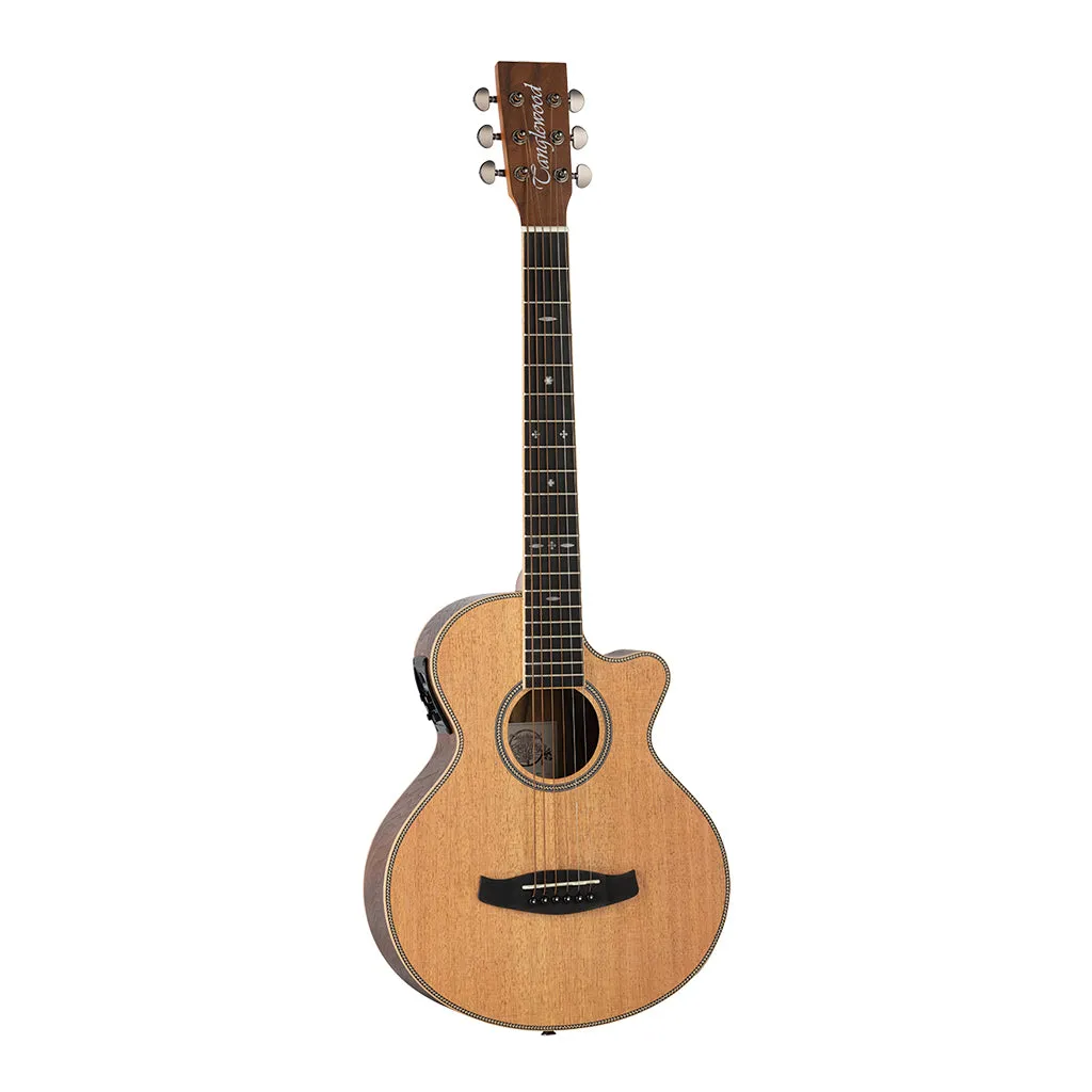 Tanglewood TRU2-CE-BW Reunion Pro Solid Australian Red Cedar Top Traveller Folk with Black Walnut Back and Sides