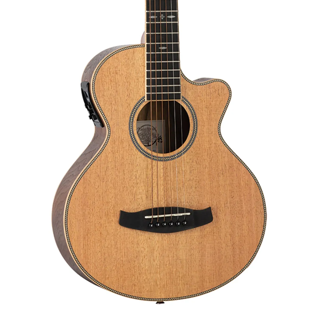 Tanglewood TRU2-CE-BW Reunion Pro Solid Australian Red Cedar Top Traveller Folk with Black Walnut Back and Sides